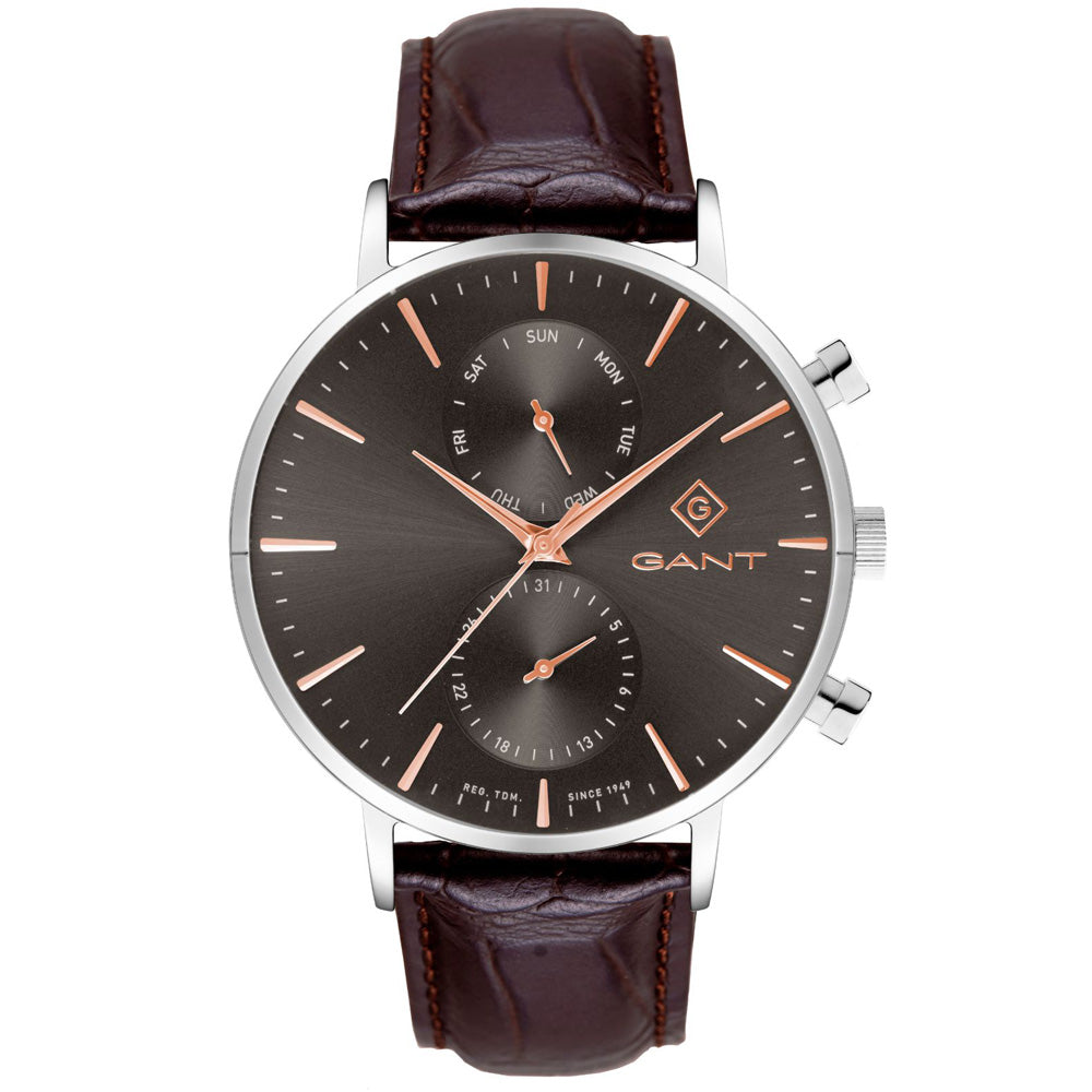 Gant Park Hill Day-Date II Grey Dial Brown Leather