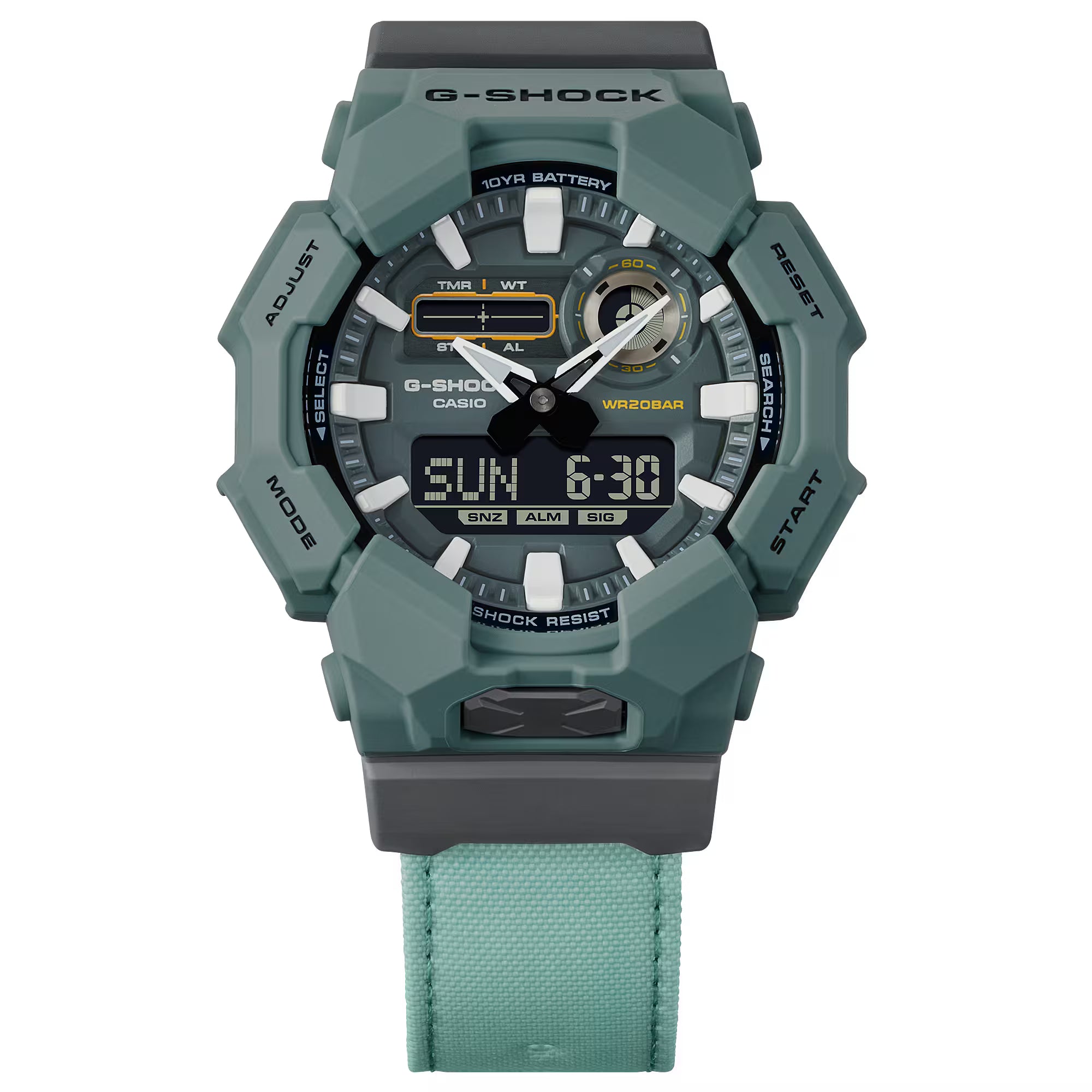 G-Shock Analog Digital Green Nylon Band Watch GA010CE-2A