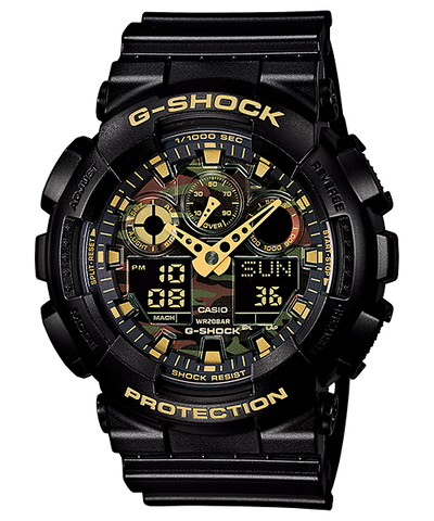 G-Shock Analog Digital Black Resin Band Watch GA100CF-1A9