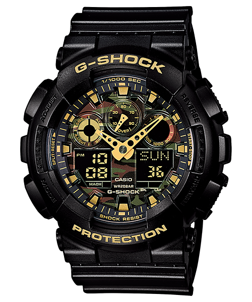 G-Shock Analog Digital Black Resin Band Watch GA100CF-1A9