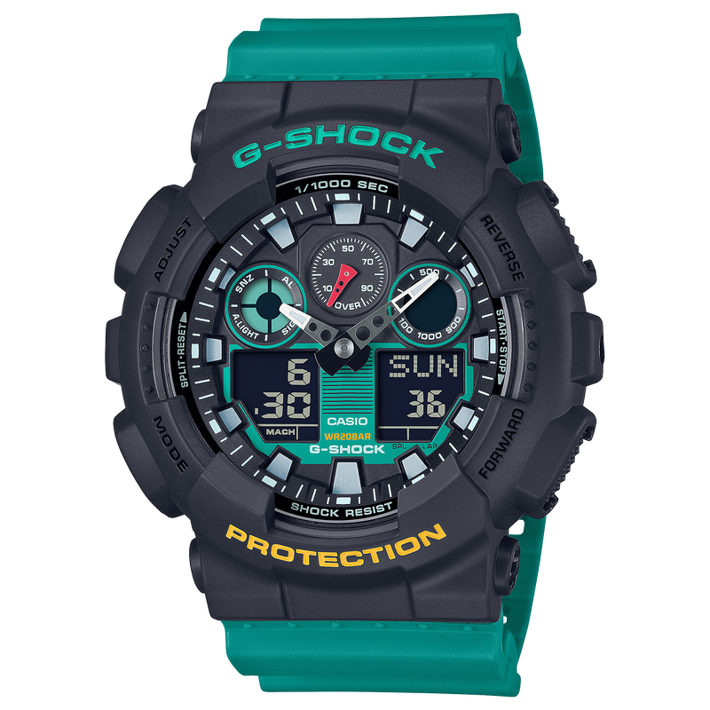 G-Shock Analog Digital DUO Mixtape Green Resin Band Watch GA100MT-1A3