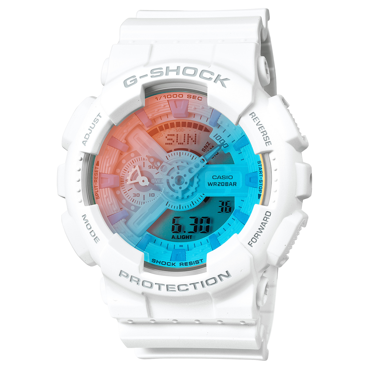 G-Shock Analog Digital White Resin Band Watch GA110TL-7A