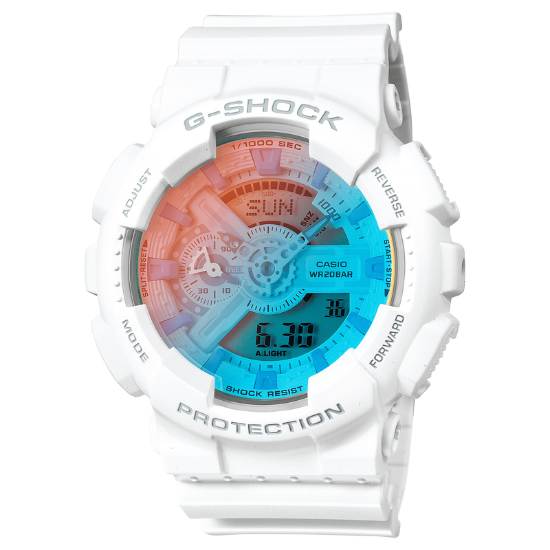 G-Shock Analog Digital White Resin Band Watch GA110TL-7A