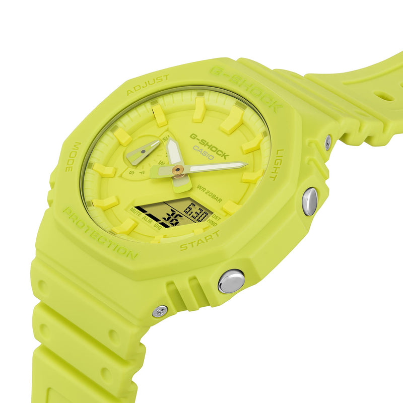 G-Shock Analog Digital DUO Gradation Yellow Resin Band Watch GA2100-9A9