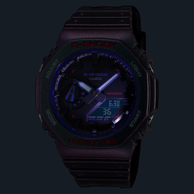 G-Shock Analog Digital DUO Aim High Purple Resin Band Watch GA2100AH-6A