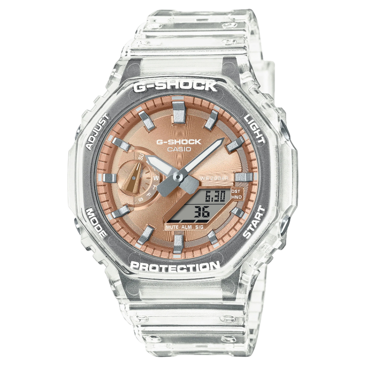 G-Shock Analog Digital 2100 Series Transparent Resin Band Watch GA2100BM-7A5