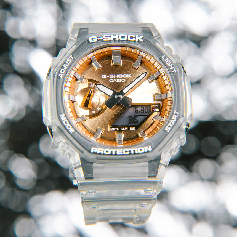 G-Shock Analog Digital 2100 Series Transparent Resin Band Watch GA2100BM-7A5