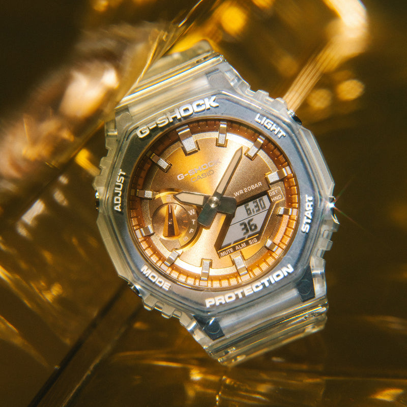 G-Shock Analog Digital 2100 Series Transparent Resin Band Watch GA2100BM-7A5