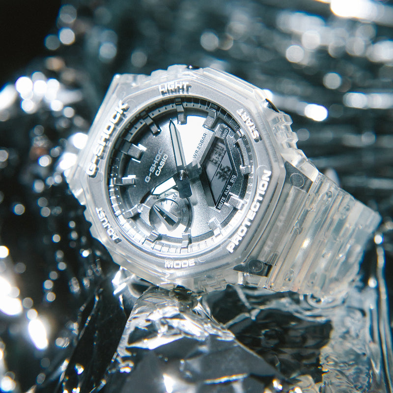 G-Shock Analog Digital Grey Dial Transparent Resin Band GA2100BM-7A8