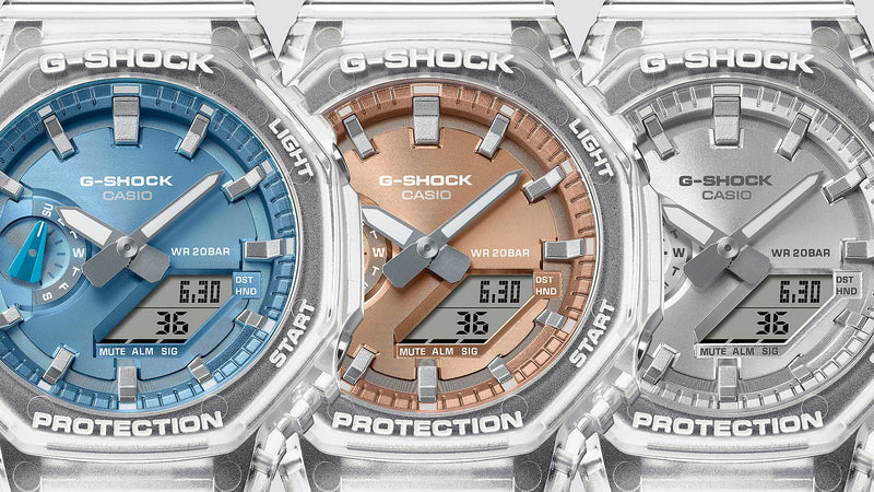 G-Shock Analog Digital Grey Dial Transparent Resin Band GA2100BM-7A8