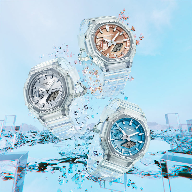 G-Shock Analog Digital 2100 Series Transparent Resin Band Watch GA2100BM-7A5