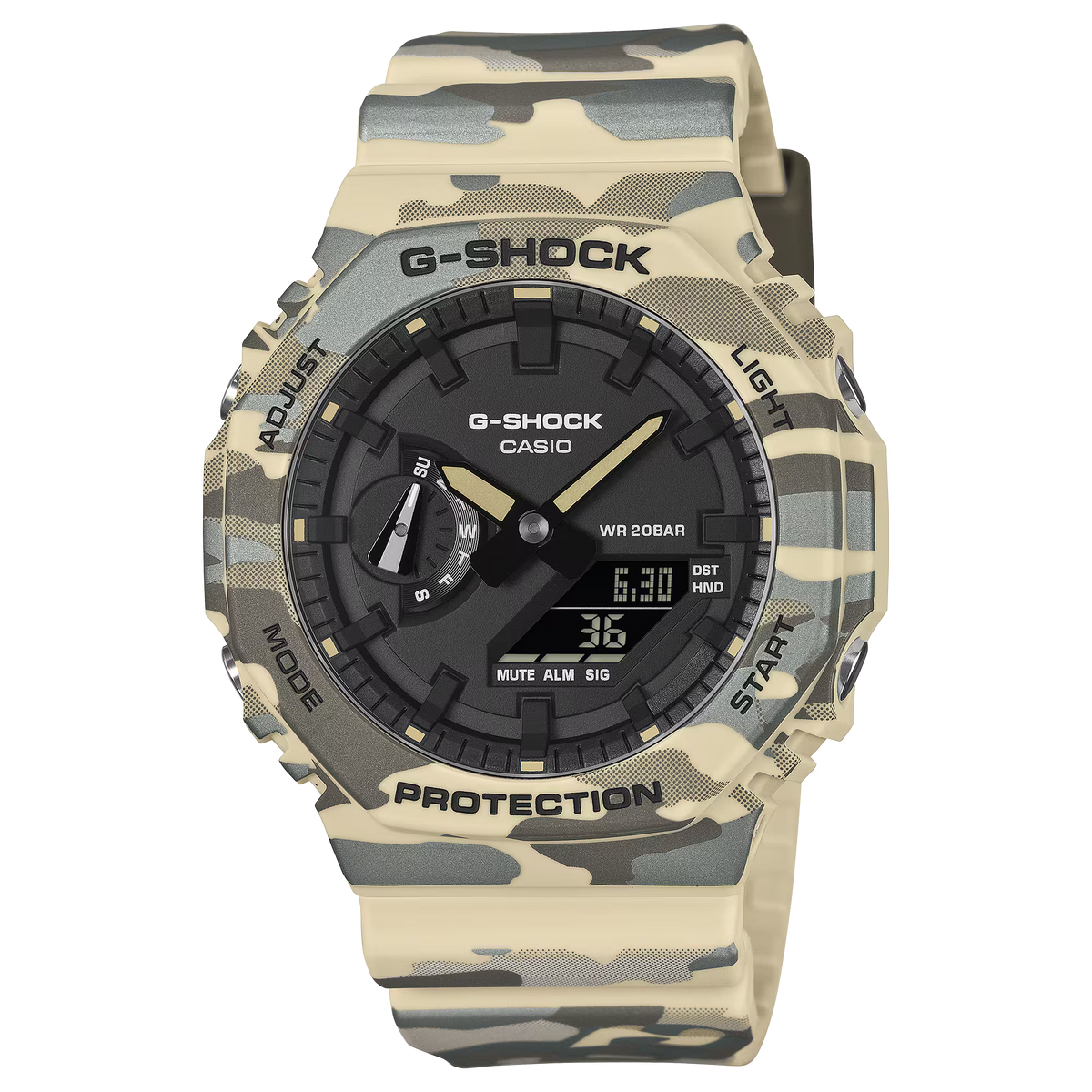 G-Shock Analog Digital Camouflage Resin Band Black Dial Watch GA2100CM-5A
