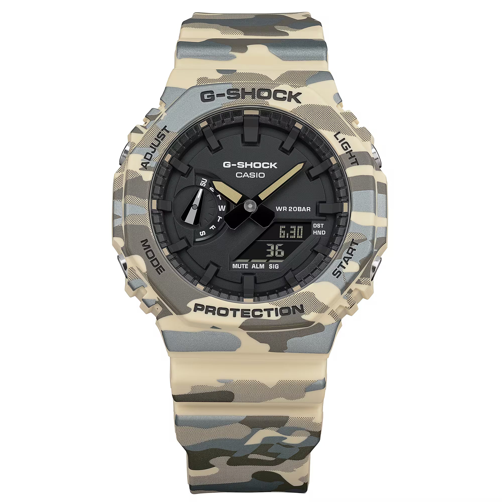 G-Shock Analog Digital Camouflage Resin Band Black Dial Watch GA2100CM-5A