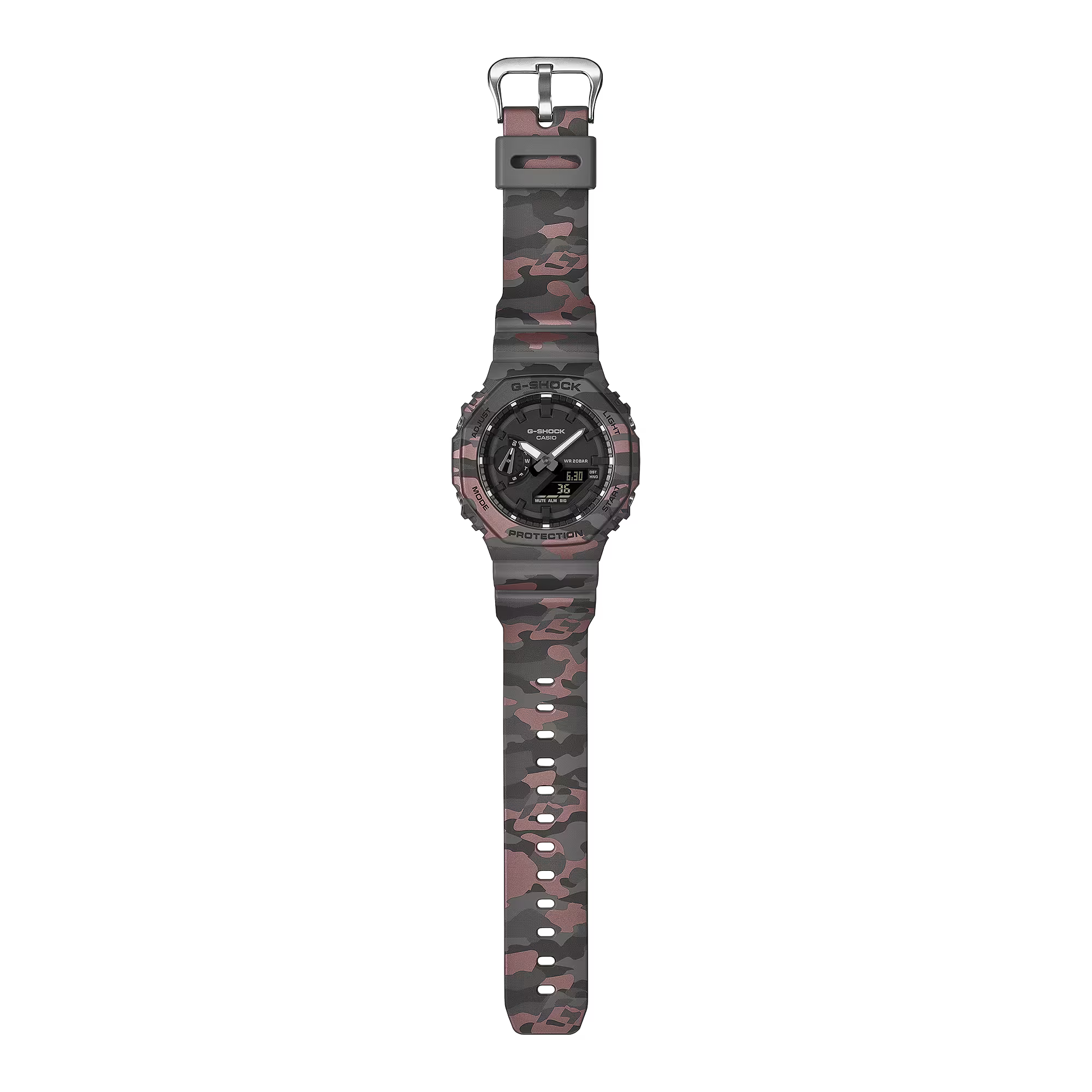 G-Shock Analog Digital Camouflage Resin Band Black Dial Watch GA2100CM-8A