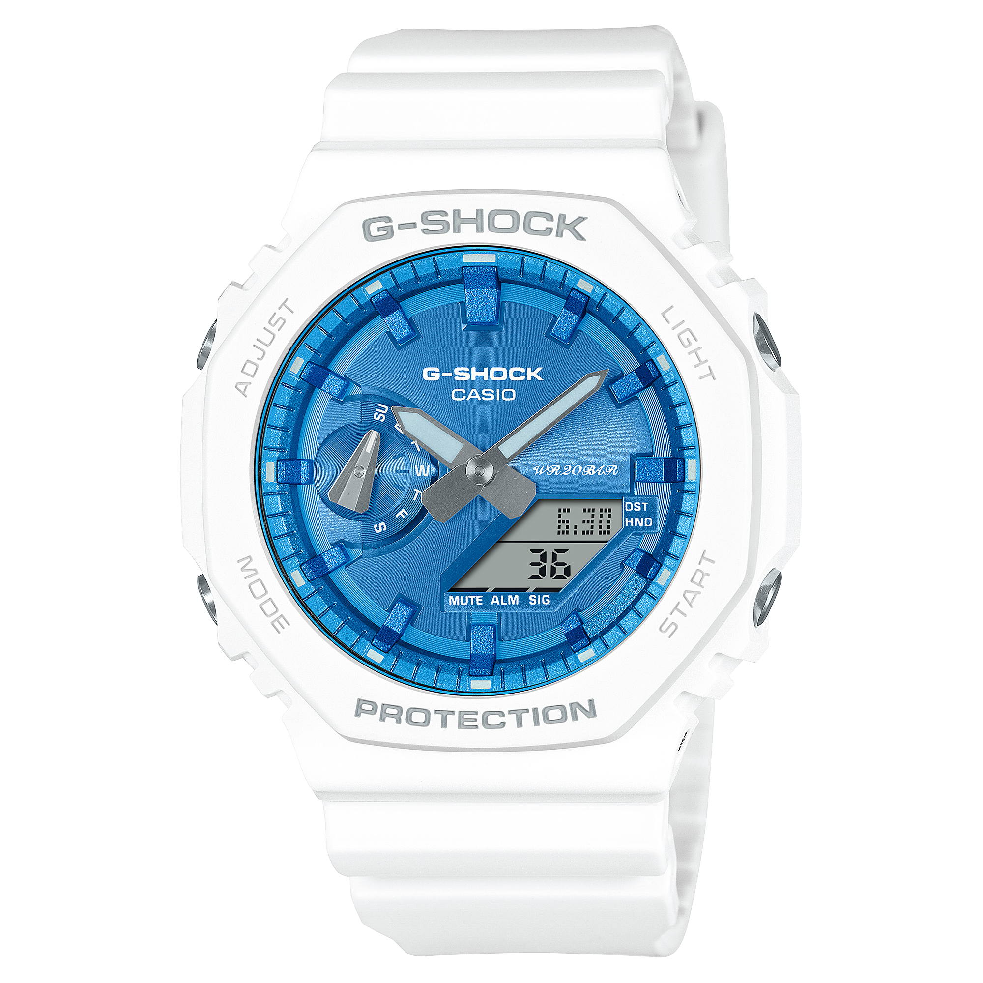 G-Shock Analog Digital White Resin Band Watch GA2100WS-7A