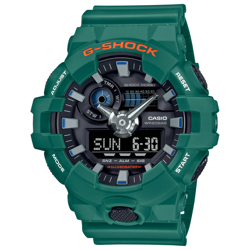 G-Shock Analog Digital Green Resin Band Watch GA700SC-3A