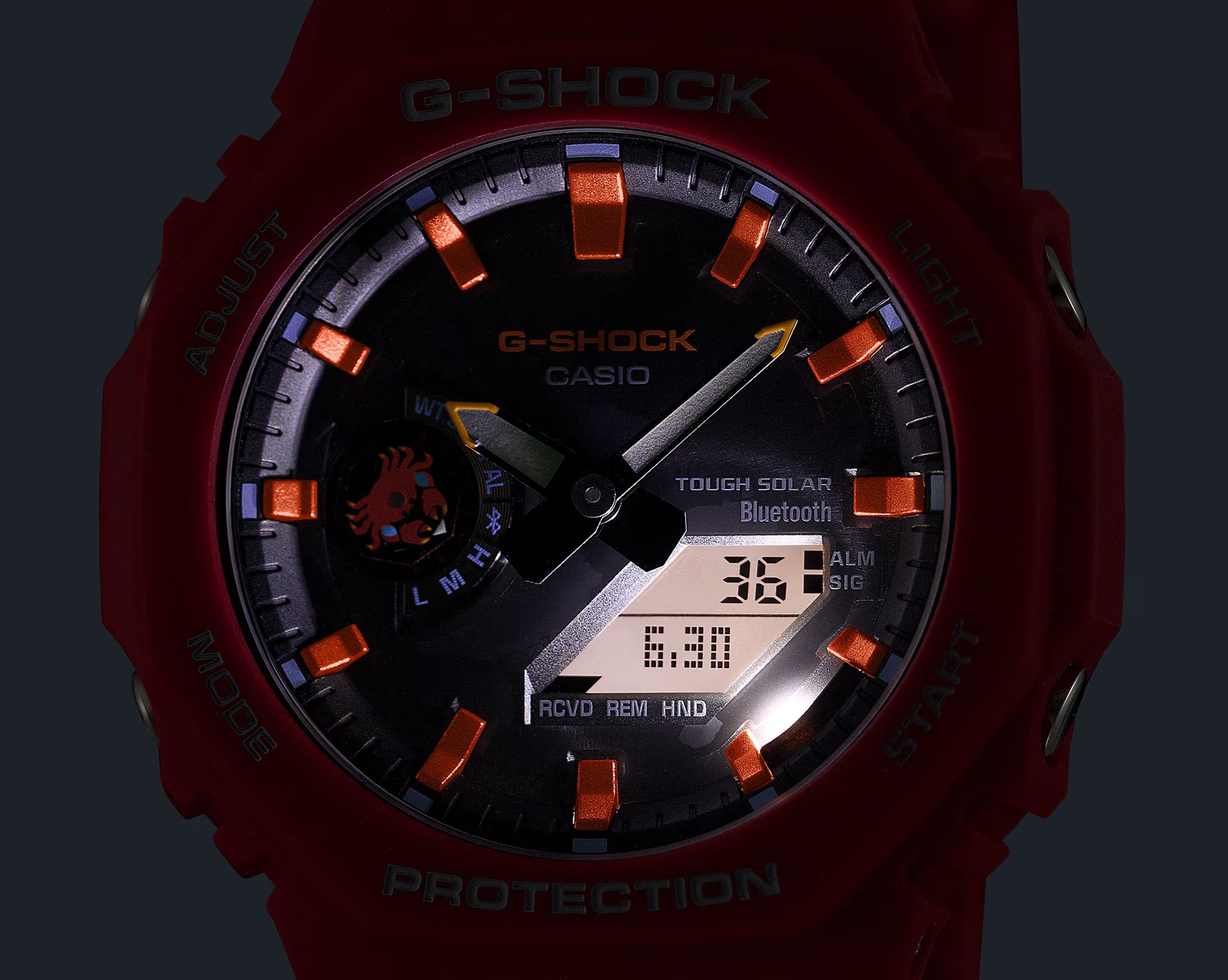G-Shock Charles Darwin Foundation Red and Orange Watch GAB2100DF-4A