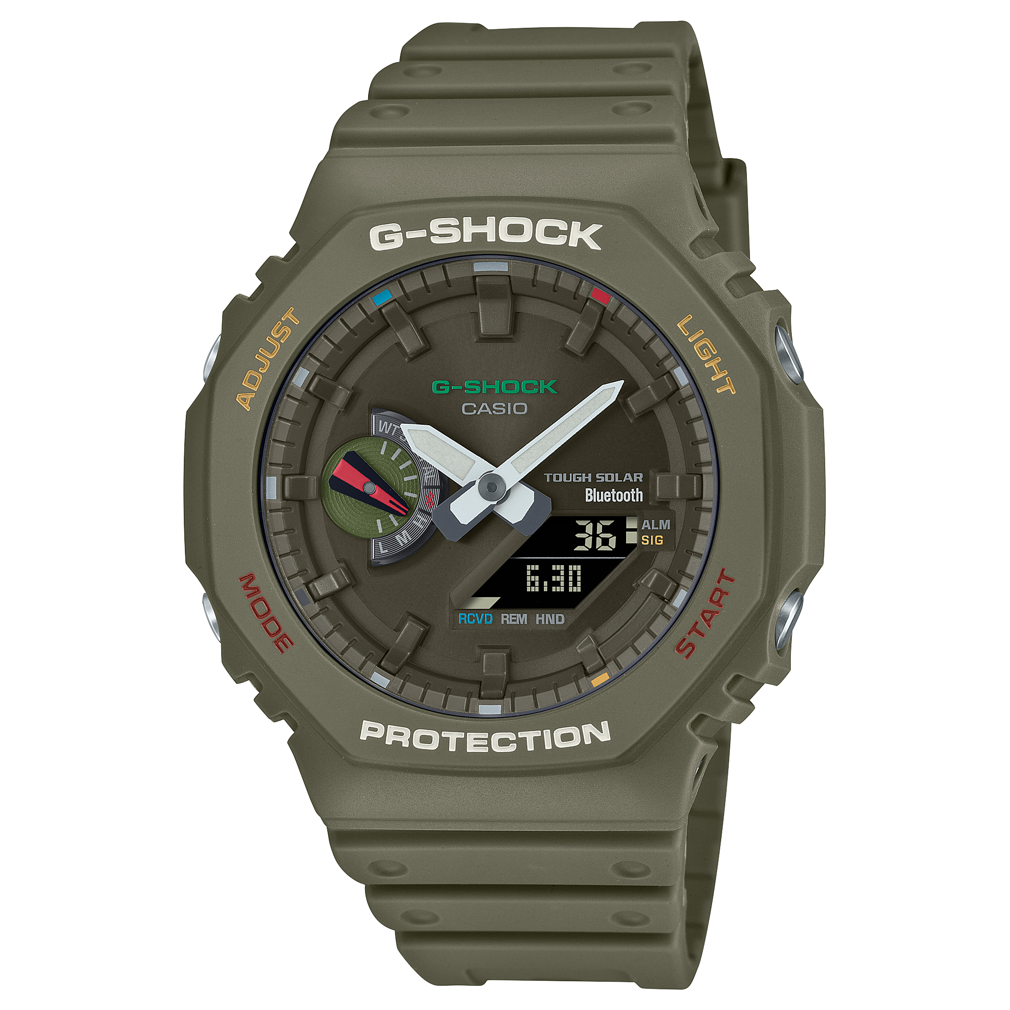 G-Shock Analog Digital DUO Green Resin Band Watch GAB2100FC-3A