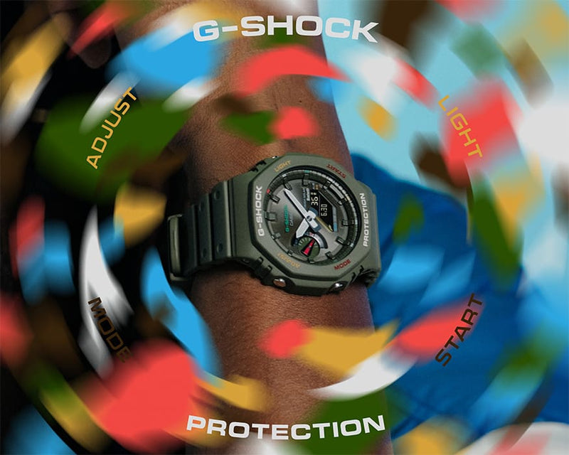 G-Shock Analog Digital DUO Green Resin Band Watch GAB2100FC-3A