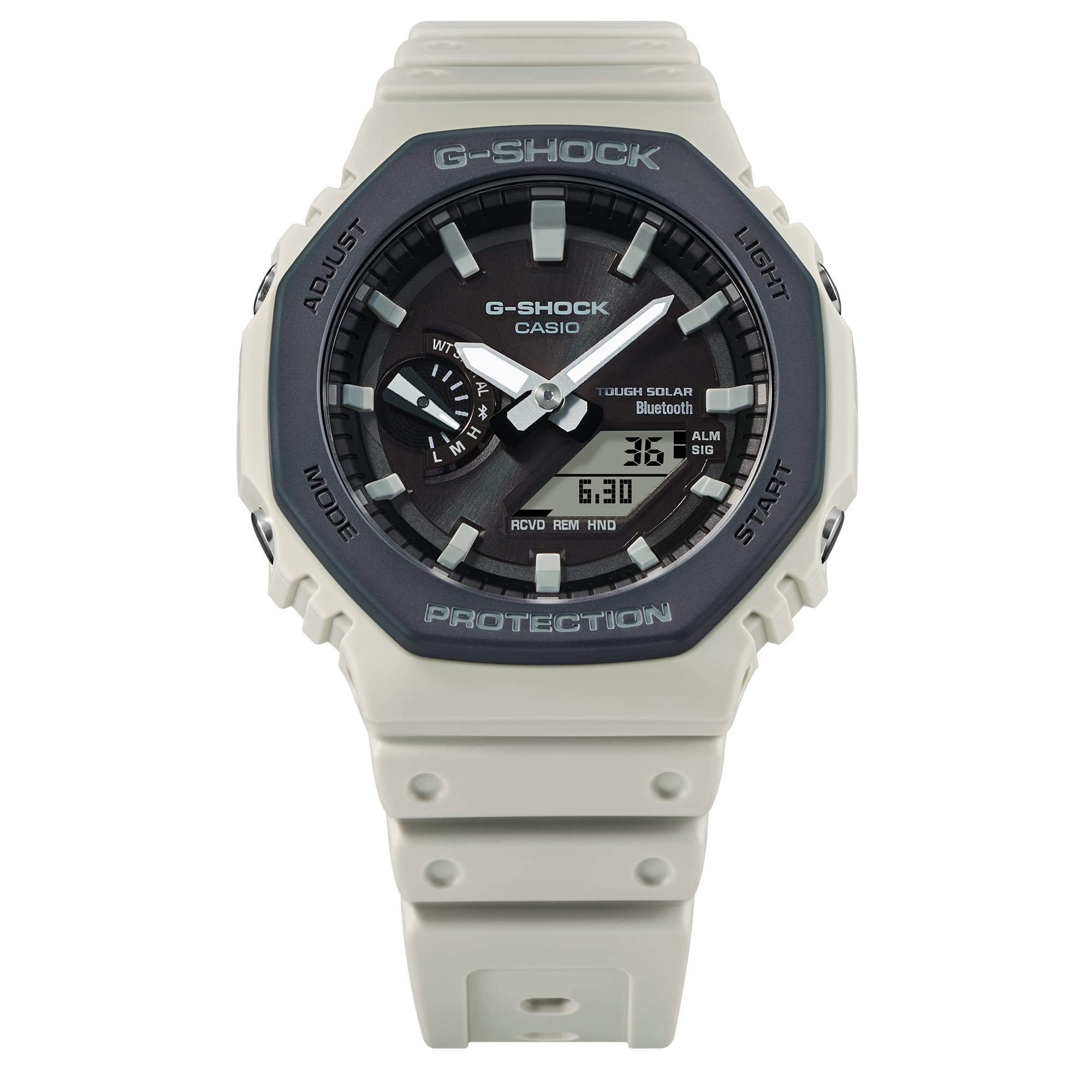 G-Shock  Analog Digital  Grey Dial White Resin Band Watch GAB2100LUU-5A