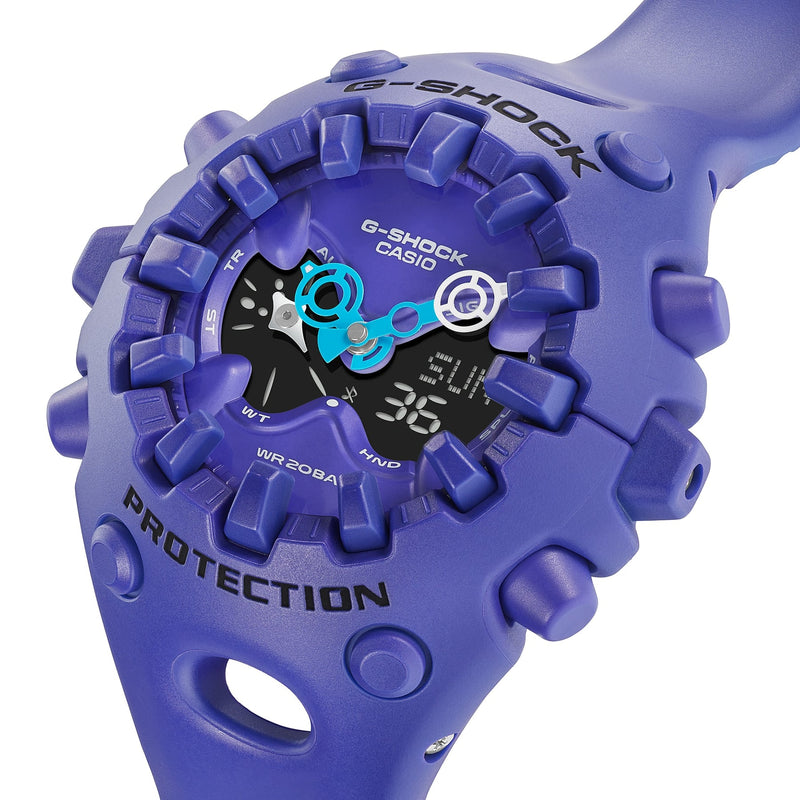 Casio G-Shock Ultimate Toughness Purple Watch GAV01-2A with bold design and rugged construction.