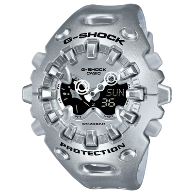 Casio G-Shock Ultimate Toughness Silver Watch GAV01A-8A with bold, rugged design and durable construction.