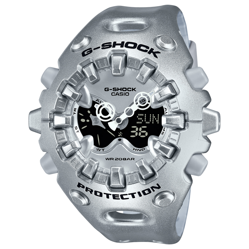 Casio G-Shock Ultimate Toughness Silver Watch GAV01A-8A with bold, rugged design and durable construction.