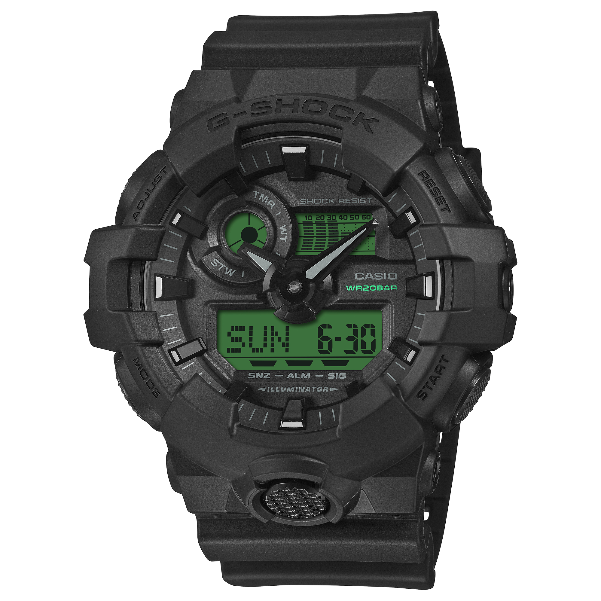 G-Shock Black and Electro Green Men's Watch GA700BEG-1A