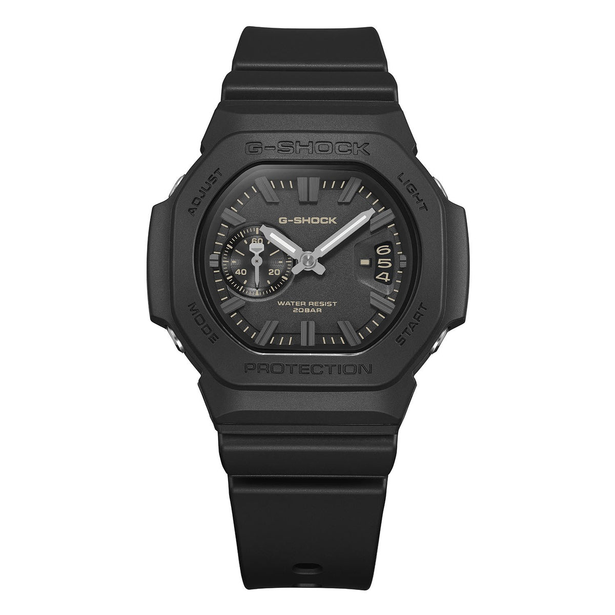 G-Shock 2500 Series Black GAC2500-1A analogue watch, front view