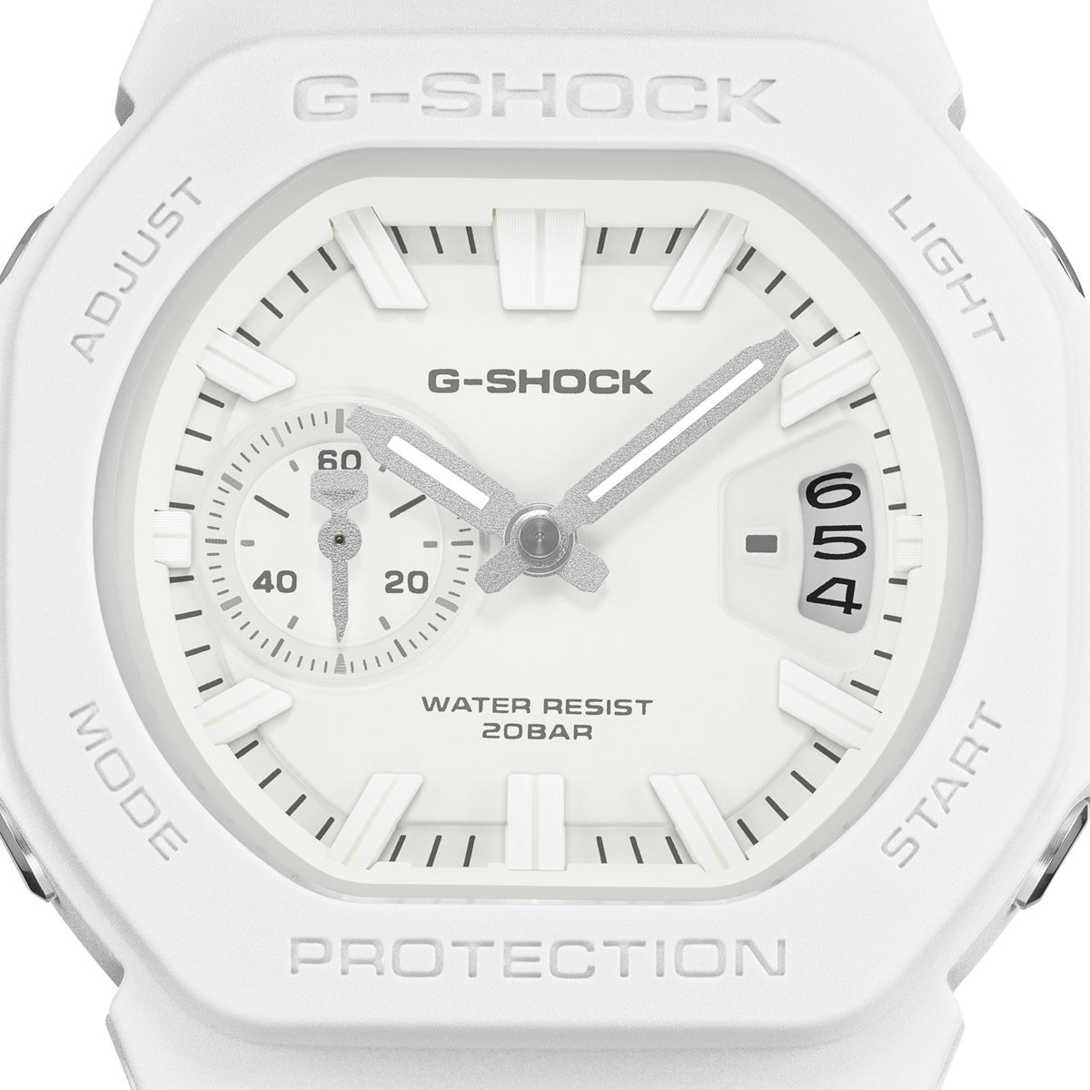 G-Shock 2500 Series White GAC2500-7A analogue watch, product shot