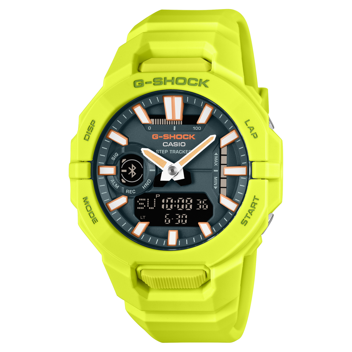 G-Shock MOVE GBA950-9A3 green dial on a green resin band, shown straight on.