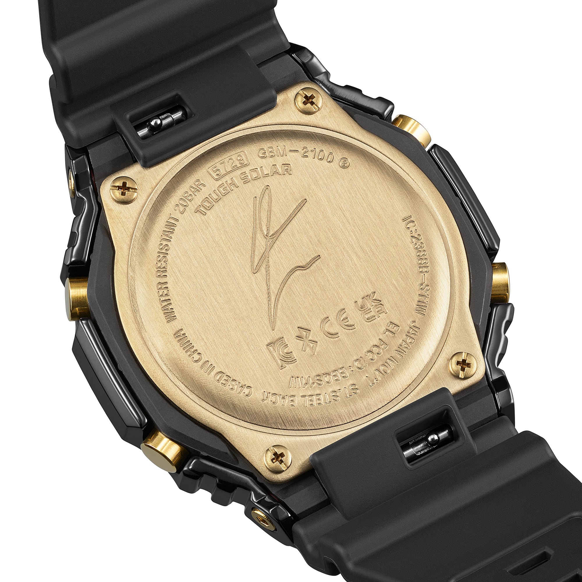 G-Shock G-Steel 2100 Series Gold Dial Black Resin Band Watch GBM2100RH-1A