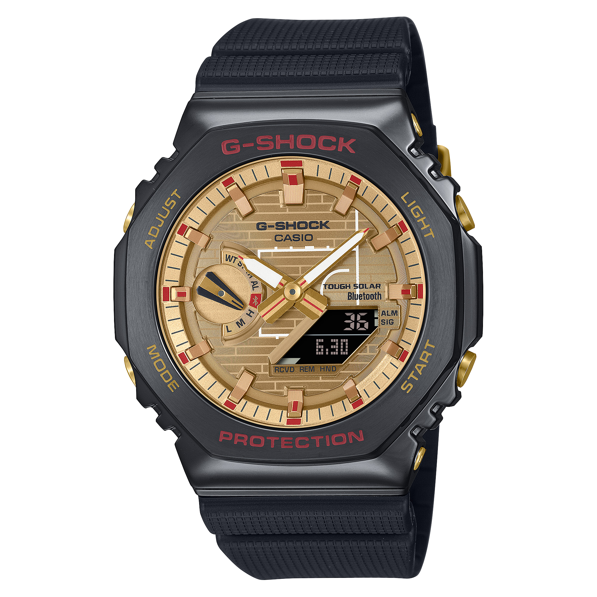 G-Shock G-Steel 2100 Series Gold Dial Black Resin Band Watch GBM2100RH-1A