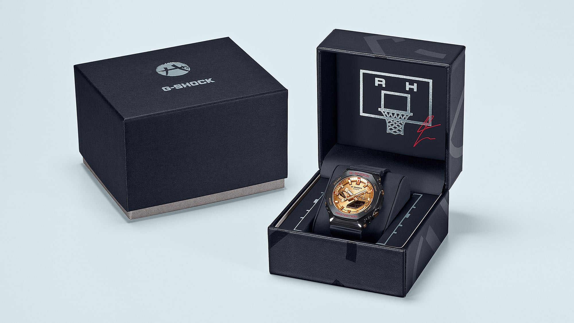 G-Shock G-Steel 2100 Series Gold Dial Black Resin Band Watch GBM2100RH-1A