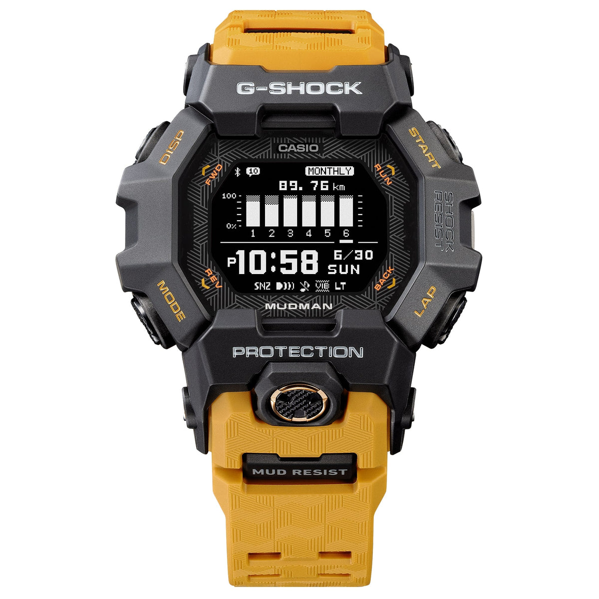 G-Shock Master of G Mudman Digital Yellow Resin Band Watch GDGB100-1A5