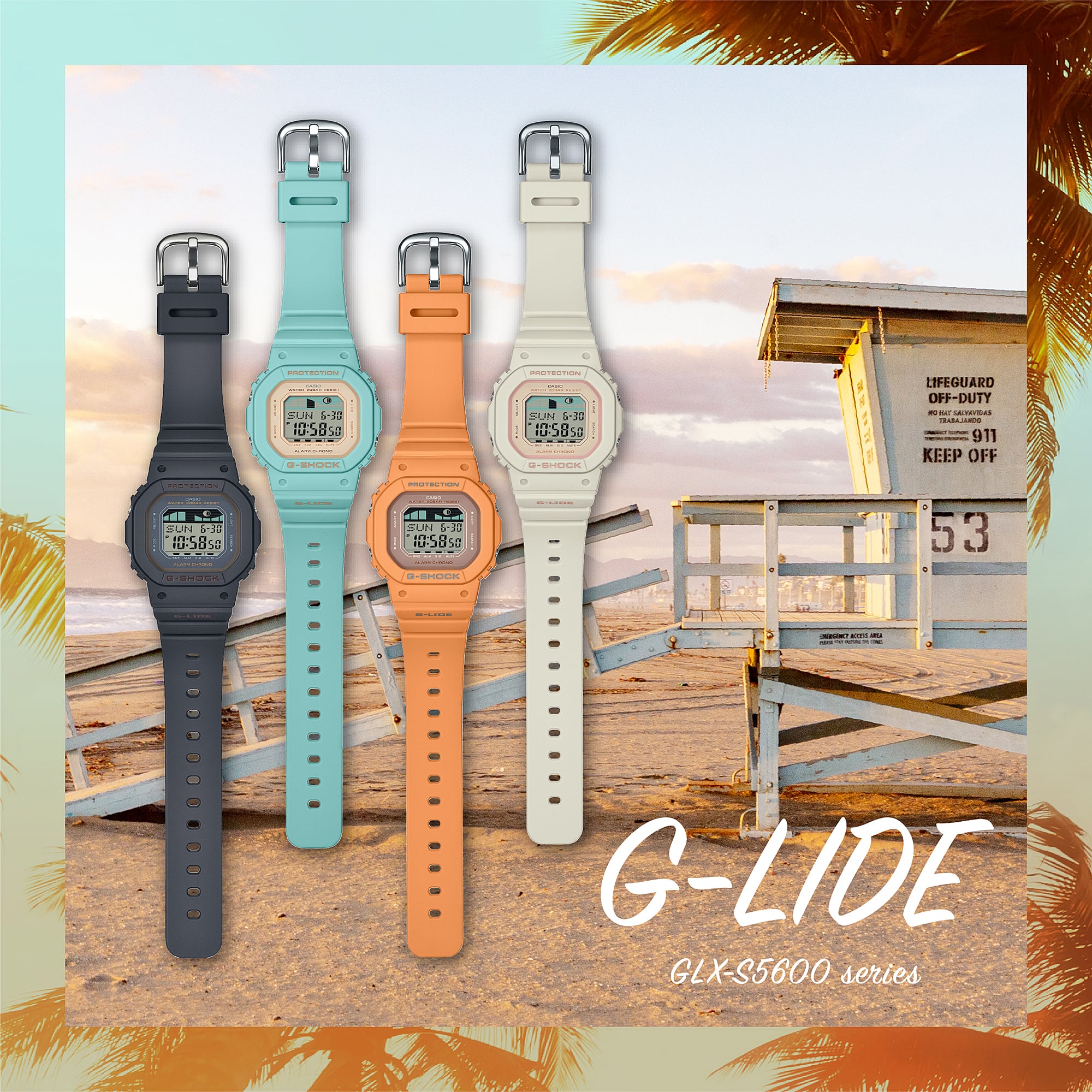 G-Shock G-LIDE GLX-5600 Series Orange Resin Watch GLXS5600-4D