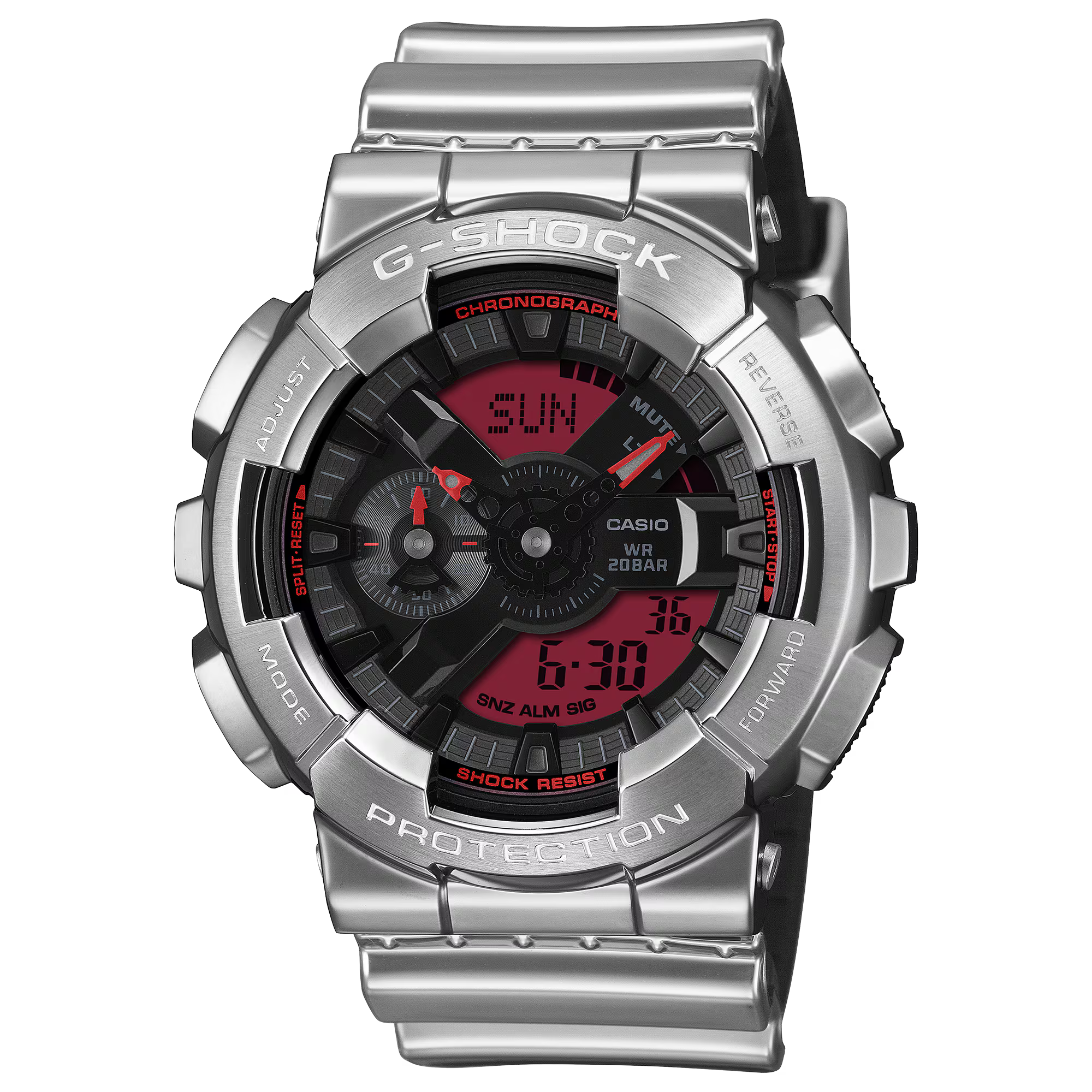 G-Shock 110 Fine Metallic Series Resin Band Stainless Steel Case Watch GM110YRA-8A