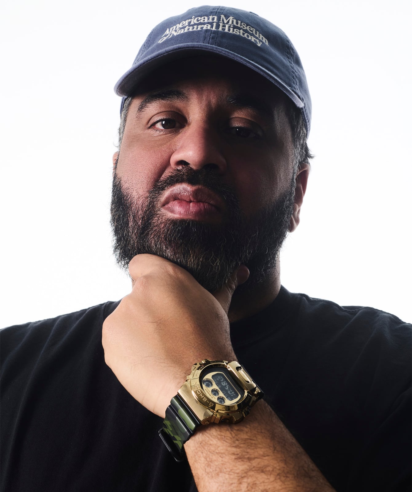 G-Shock GM6900CMG-3D camouflage watch worn on the wrist.