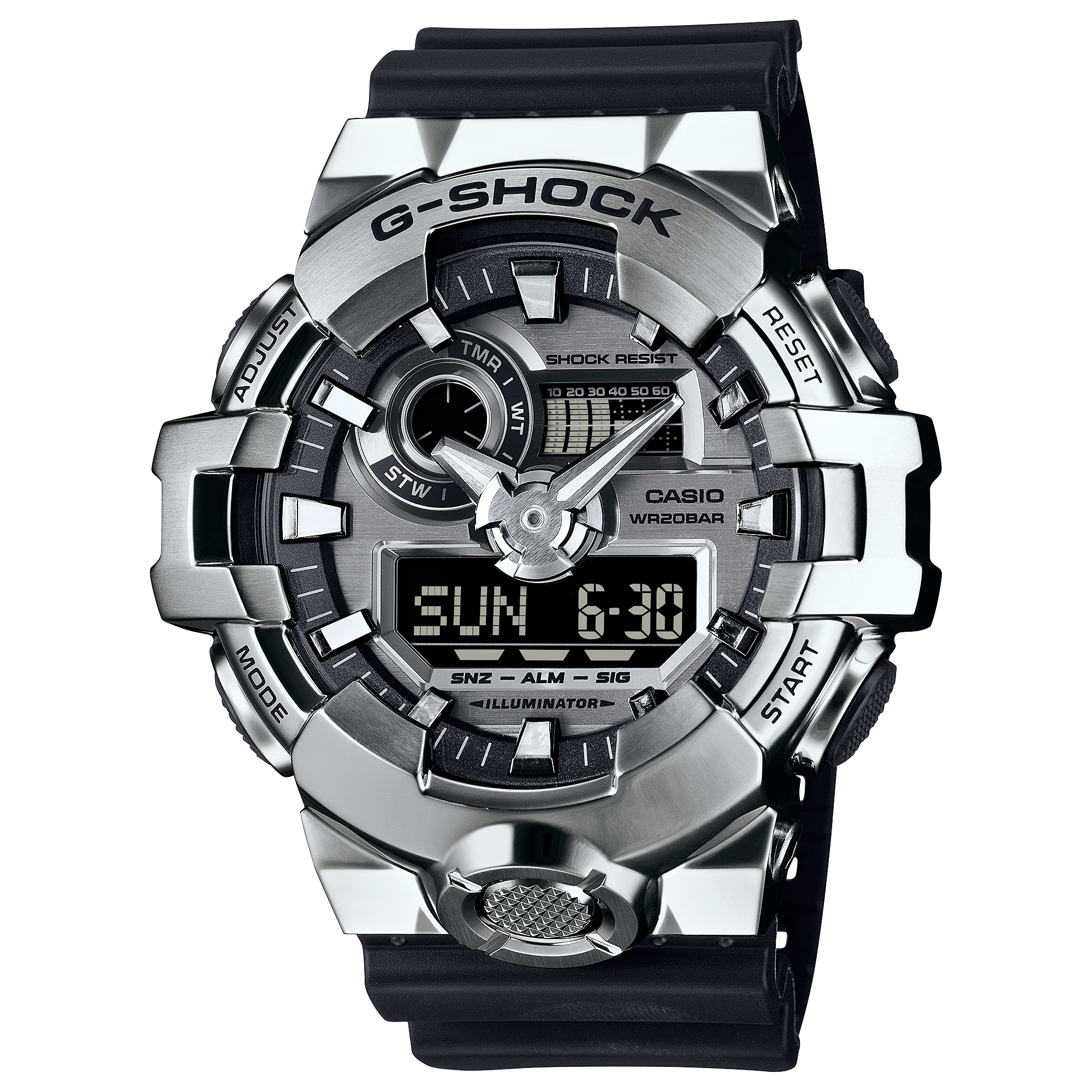 G-Shock G-Steel Silver Dial Black Resin Band Watch GM700-1A