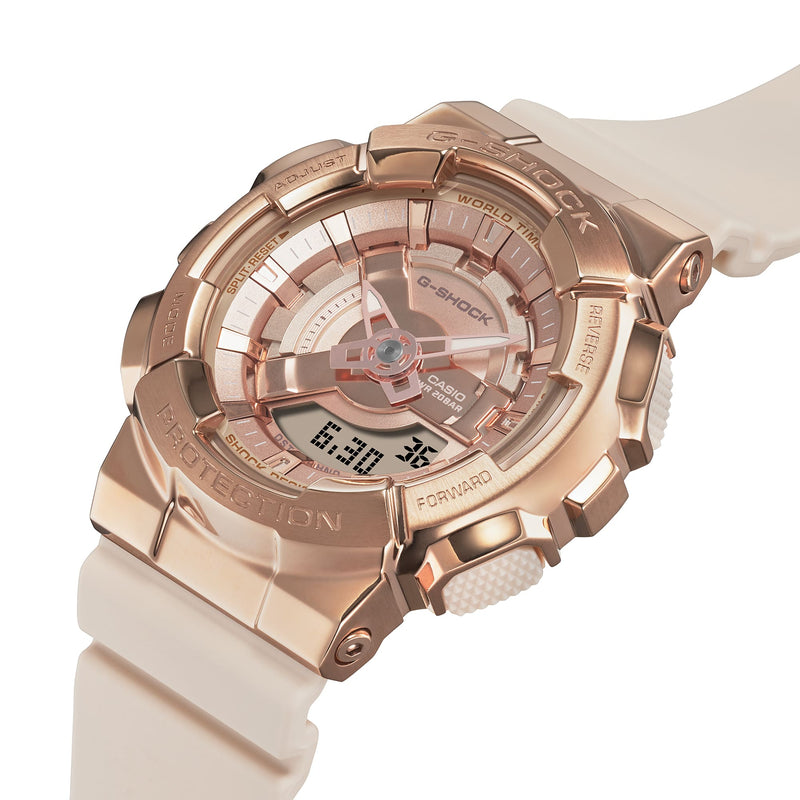 G-Shock Analog Digital Rose Gold Dial Pink Resin Band Watch GMS110PG-4A