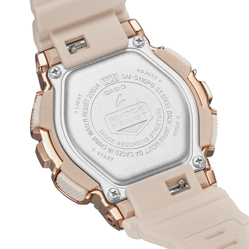 G-Shock Analog Digital Rose Gold Dial Pink Resin Band Watch GMS110PG-4A