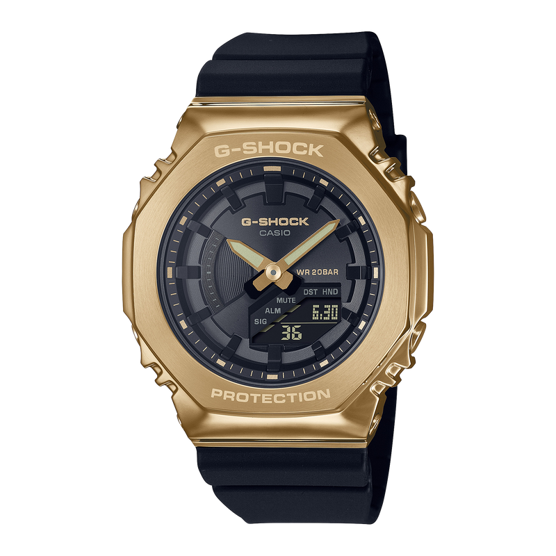 G shock gold outlet black watch