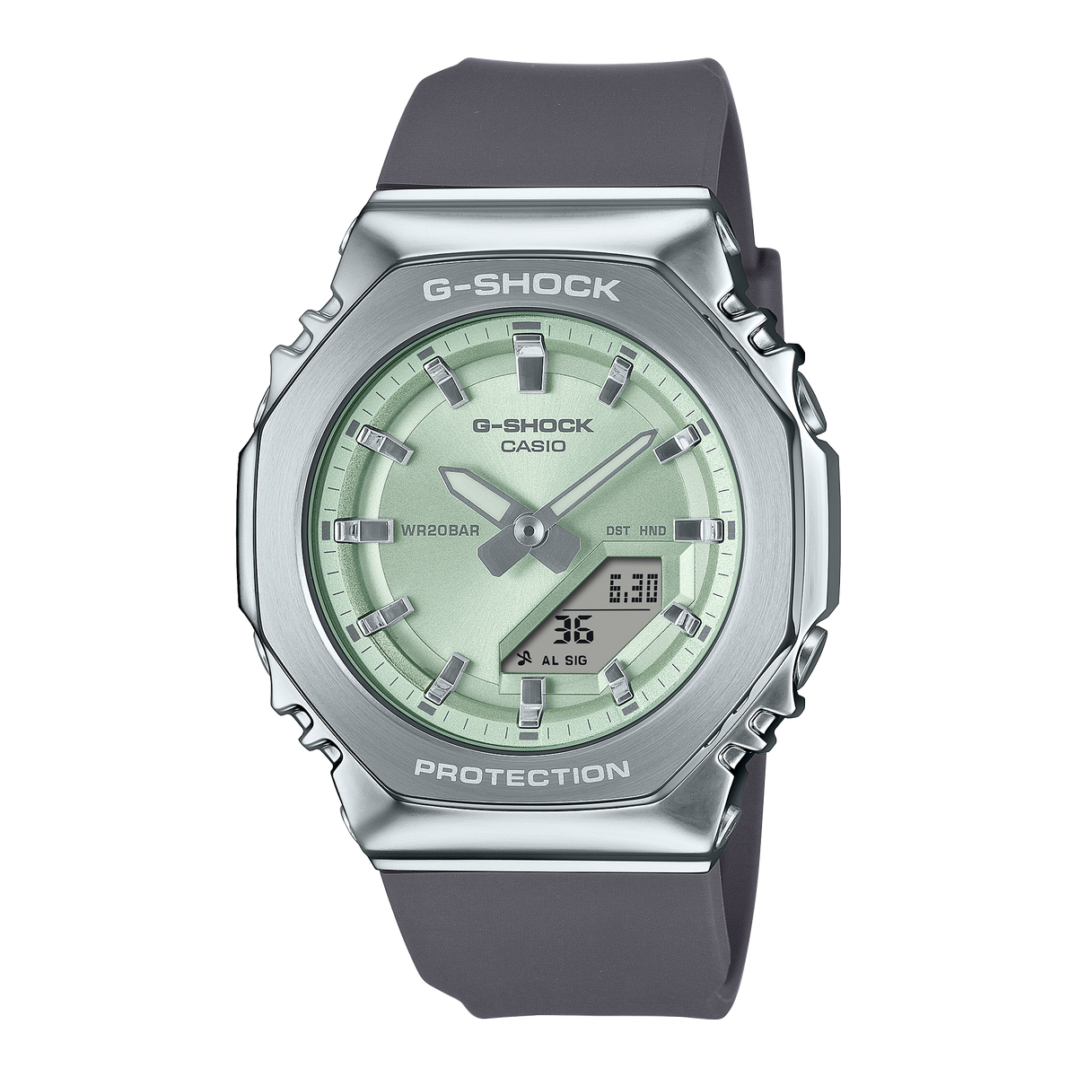 G-Shock Analog Digital Green Dial Grey Resin Band Watch GMS2110-3A