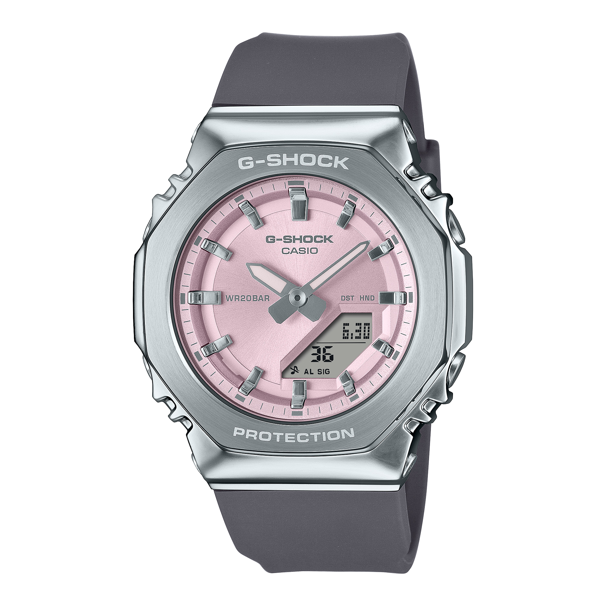G-Shock Analog Digital Pink Dial Grey Resin Band Watch GMS2110-4A