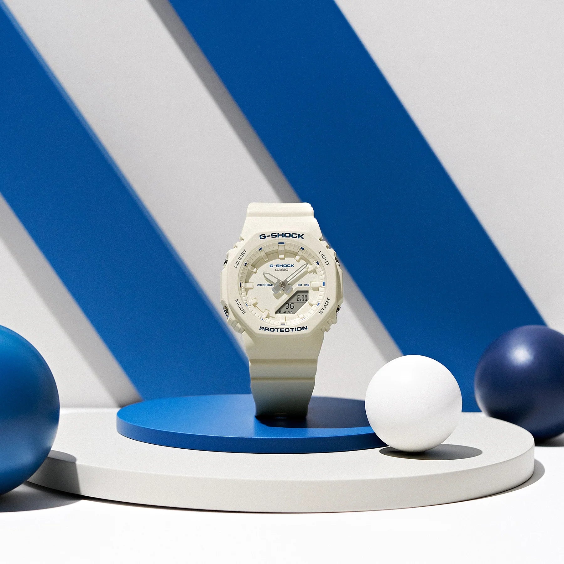 G-Shock Slim CasiOak Digital Ivory White Watch GMAP2100BA-7A