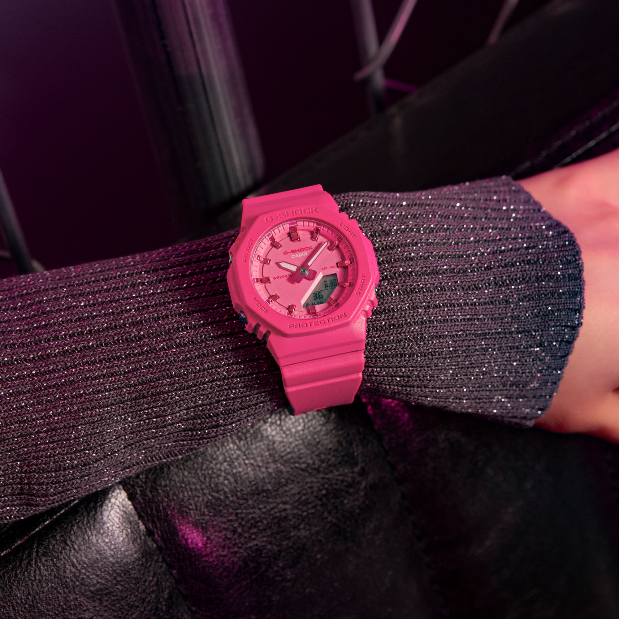 G-Shock Analog Digital Pink Resin Band Watch GMAP2100PP-4A