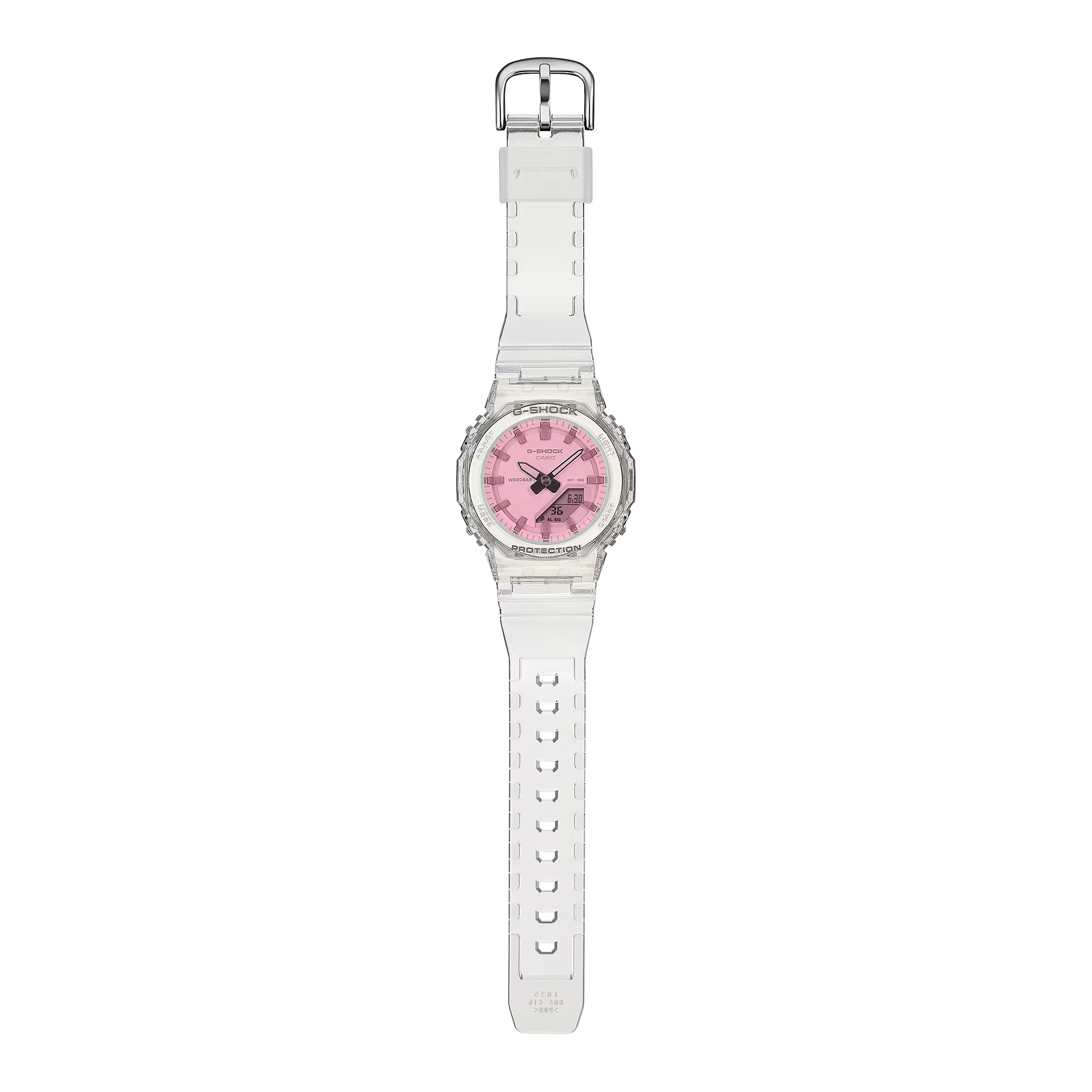 G-Shock Slim CasiOak Digital Transparent Pink Dial Watch GMAP2100SR-7A