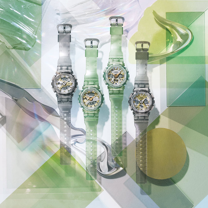 G-Shock Analog Digital Grey Dial Transparent Resin Band Watch GMAS110GS-8A