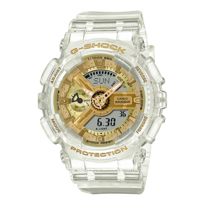 G-Shock Digital Transparent Gold Resin Watch GMAS110SG-7A