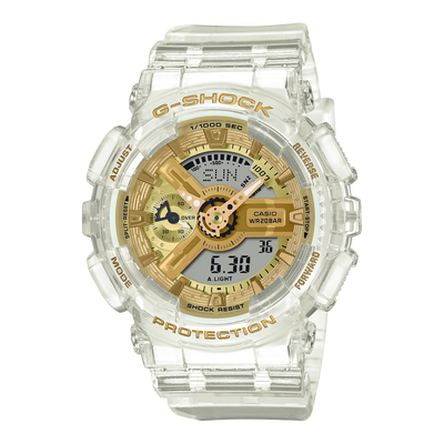 G Shock Digital Transparent Gold Resin Watch GMAS110SG 7A